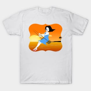 a girl on a swing T-Shirt